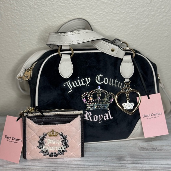 Juicy Couture Black and Cream Satchel with wallet - Picture 1 of 1